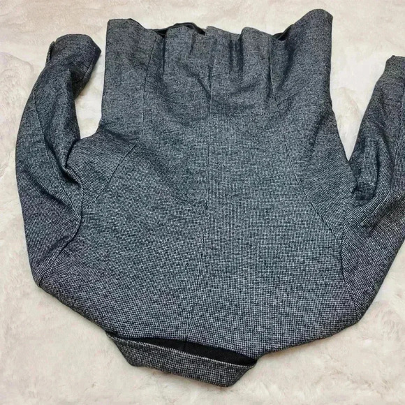 J.Mclaughlin Warrington Jacket Blazer Black Grey Wool Blend Double Breasted Sz 8 - Picture 10 of 12